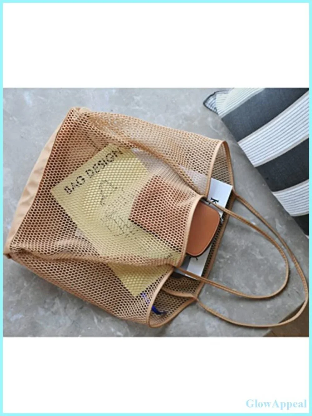 Mesh Tote Bag Women's Large Shoulder Handbag Nylon Polyester Shopper Gym Work